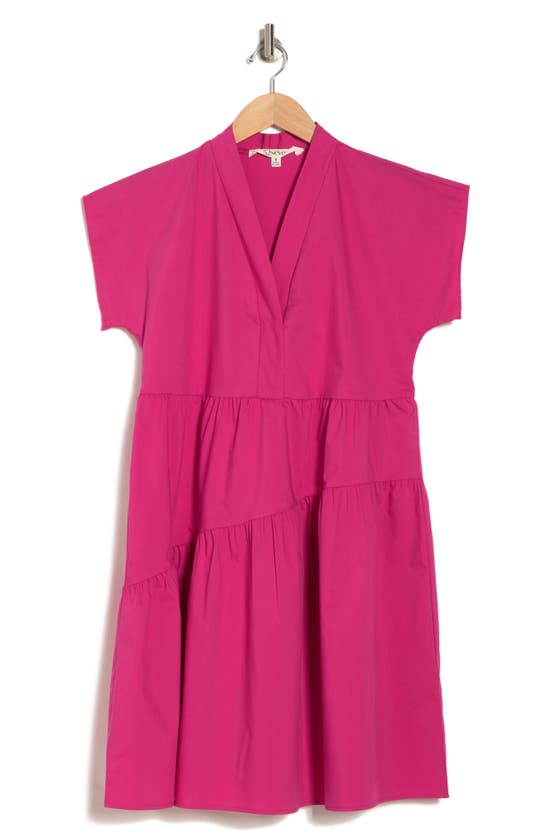Shop Sandra Darren Asymmetric Tiered Dress In Pink