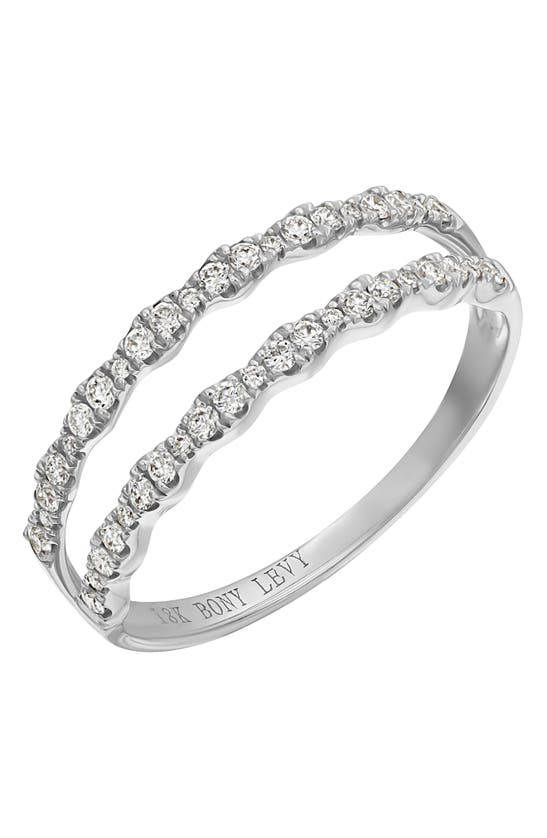 Shop Bony Levy Diamond Double Row Ring In 18k White Gold