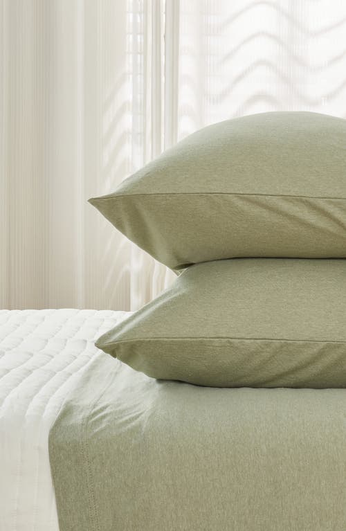 Woven & Weft Jersey Knit Sheet Set In Heathered Eucalyptus