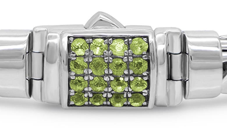 Shop Devata Sterling Silver Semiprecious Stone Chain Bracelet In Silver Green