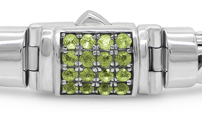 Devata Sterling Silver Semiprecious Stone Chain Bracelet In Silver Green