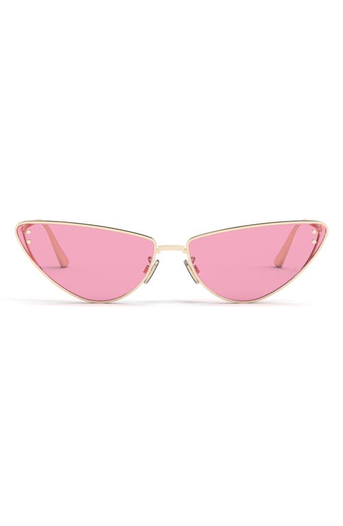 Dior Miss B1u 63mm Oversize Cat Eye Sunglasses In Shiny Gold Dh/bordeaux