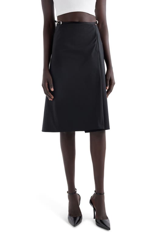 Givenchy Voyou Belted Taffeta Wrap Skirt Black at Nordstrom, Us