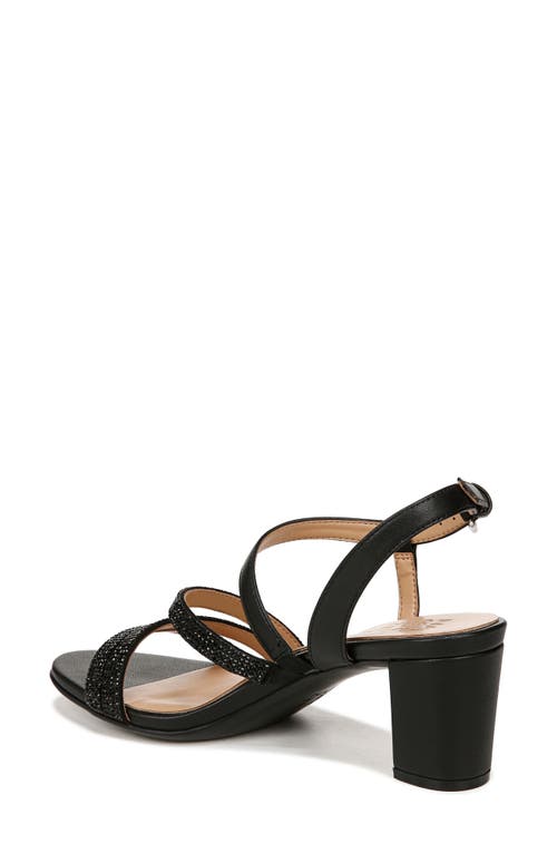 Naturalizer Bridget 4 Strappy Dress Sandals In Black Crystal Faux Leather