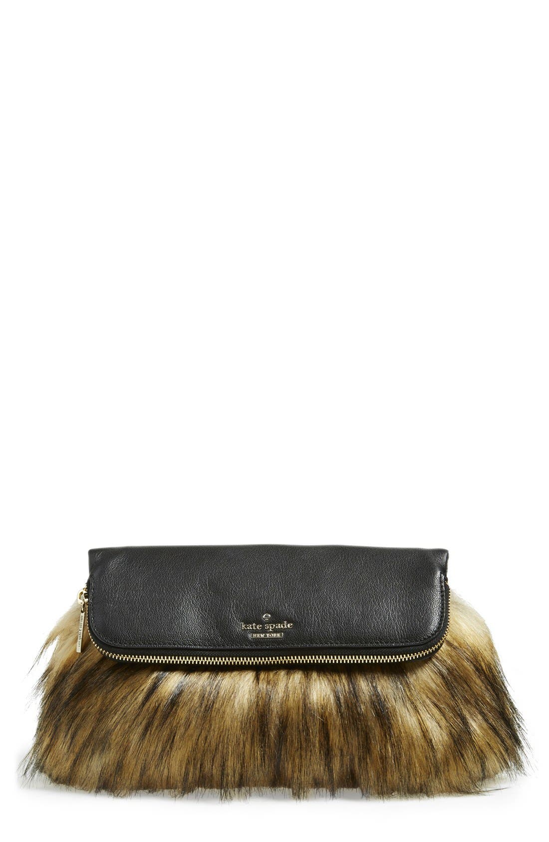 kate spade new york 'evening belles steffe' faux fur clutch Nordstrom