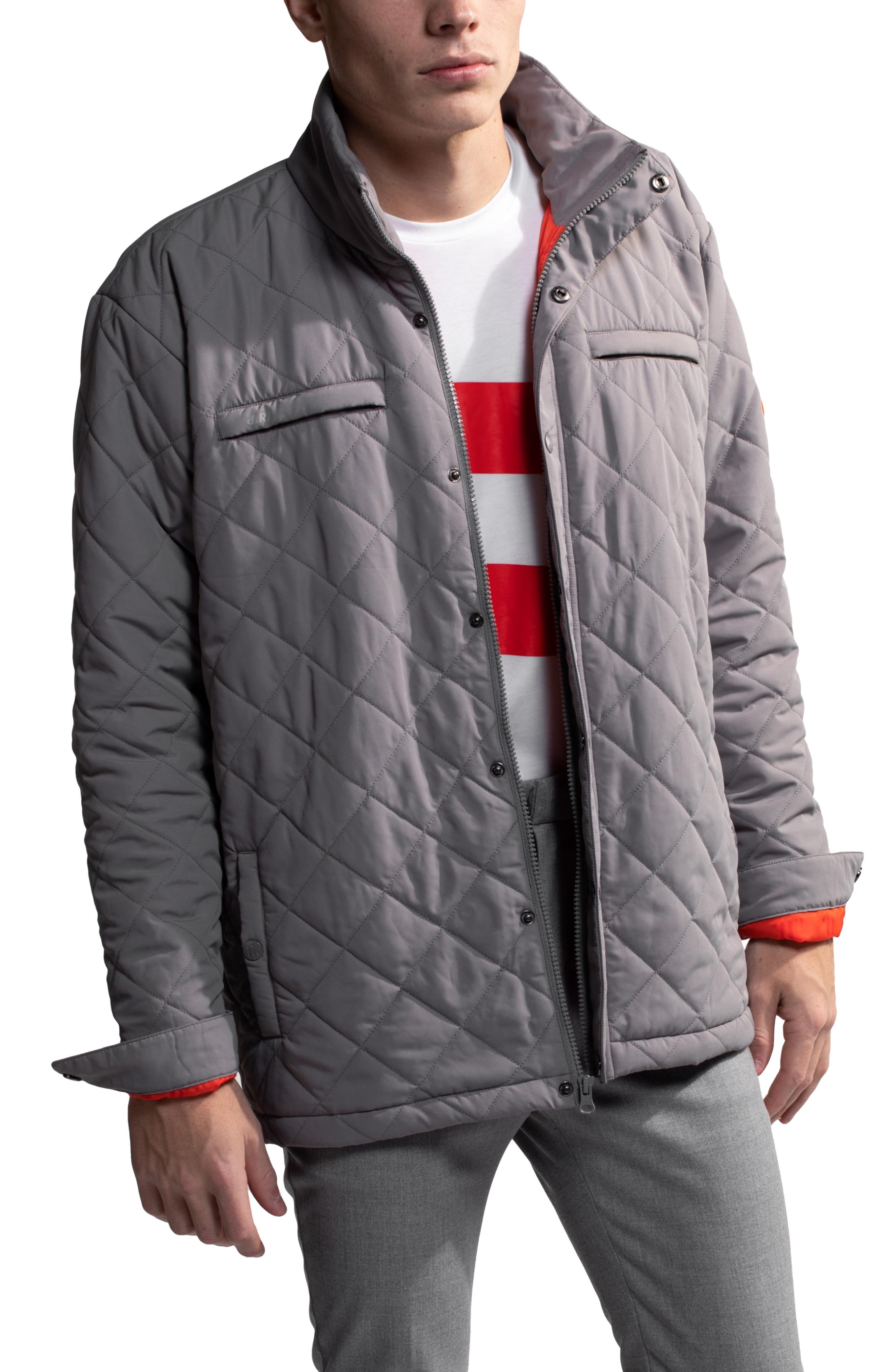 grey quilted mens jacket