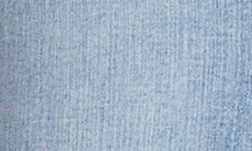 Hint Of Blu Crop Raw Hem Flare Jeans In Seawater Blue