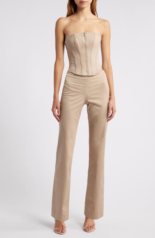 Shop Mistress Rocks Strapless Corset Jumpsuit In Mousse