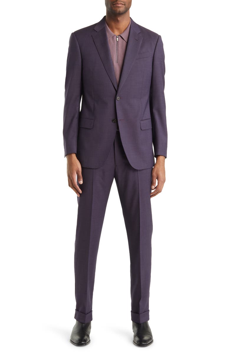 Emporio Armani G Line Micropattern Stretch Wool Suit | Nordstrom