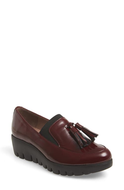 Talla Loafer Wedge in Burgundy Patent Leather
