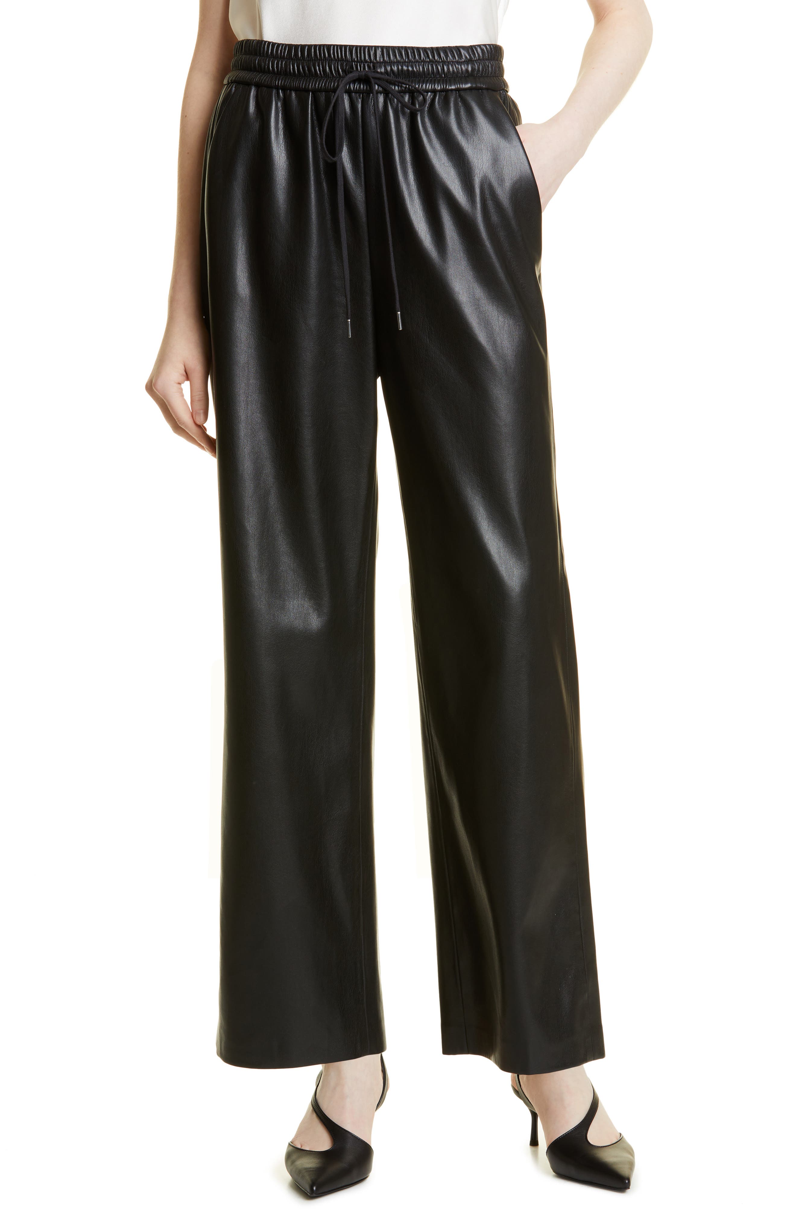 Alice + Olivia Benny Baggy Pull Up Pant - Black - Straight-Leg Pants