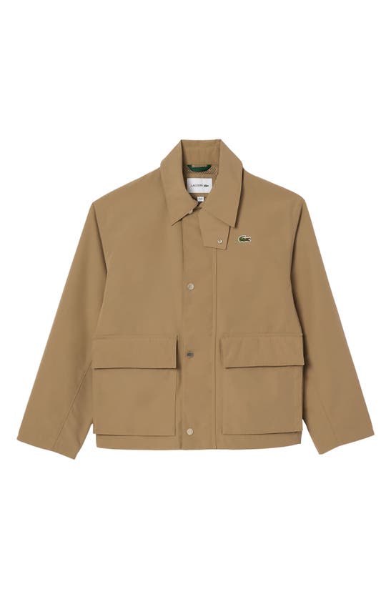 Shop Lacoste Water Resistant Utility Jacket In Ladigue/ Farine