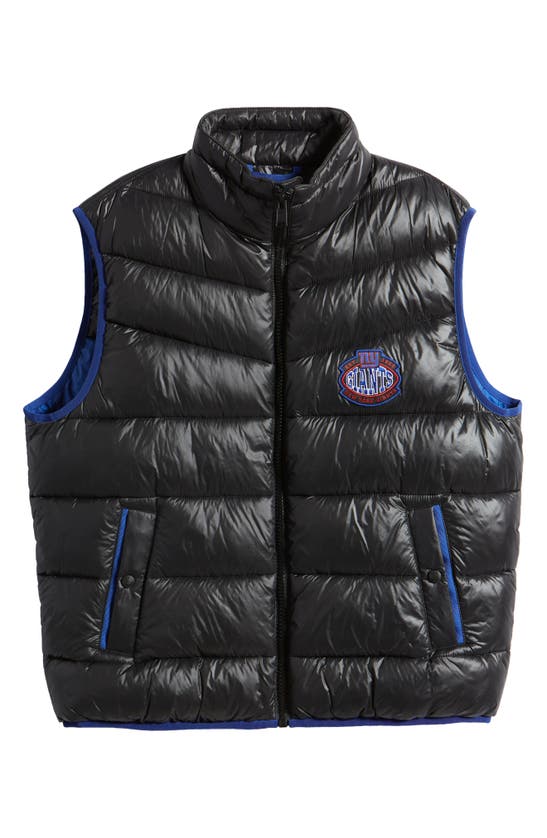 Shop Hugo Boss X Nfl Corner Recycled Polyamide Puffer Vest In New York Giants Black