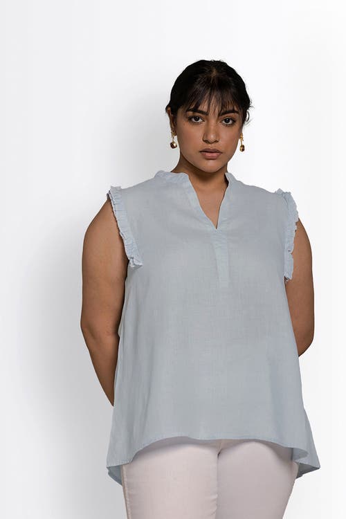 Reistor Wind In My Hair V-neck Shirt In Summer Blue