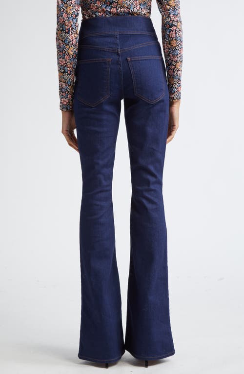 Shop Veronica Beard Beverly High Waist Skinny Flare Jeans In Washed Oxford