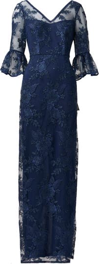 Adrianna Papell Sequin Floral Embroidered Gown Nordstrom