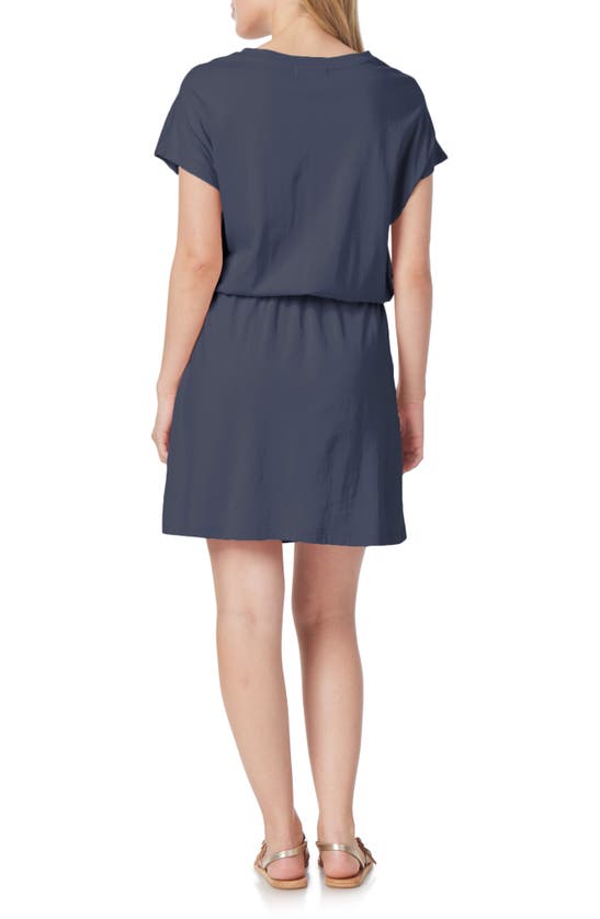 Shop C&c California Barbara Dolman Sleeve Pocket Jersey Dress In Mood Indigo
