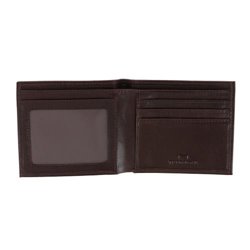 Trafalgar Cabot Cortina Bi-fold Leather Wallet In Dark Brown