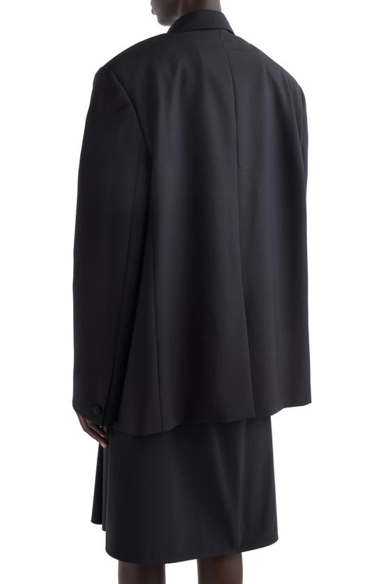 Givenchy Double Breasted Oversize Wool & Mohair Blazer In Black