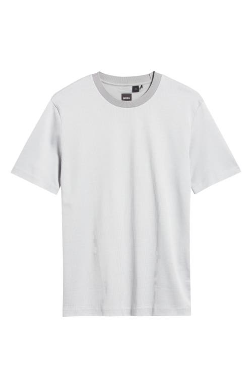 Shop Hugo Boss Boss Tiburt Ringer Cotton T-shirt In Silver