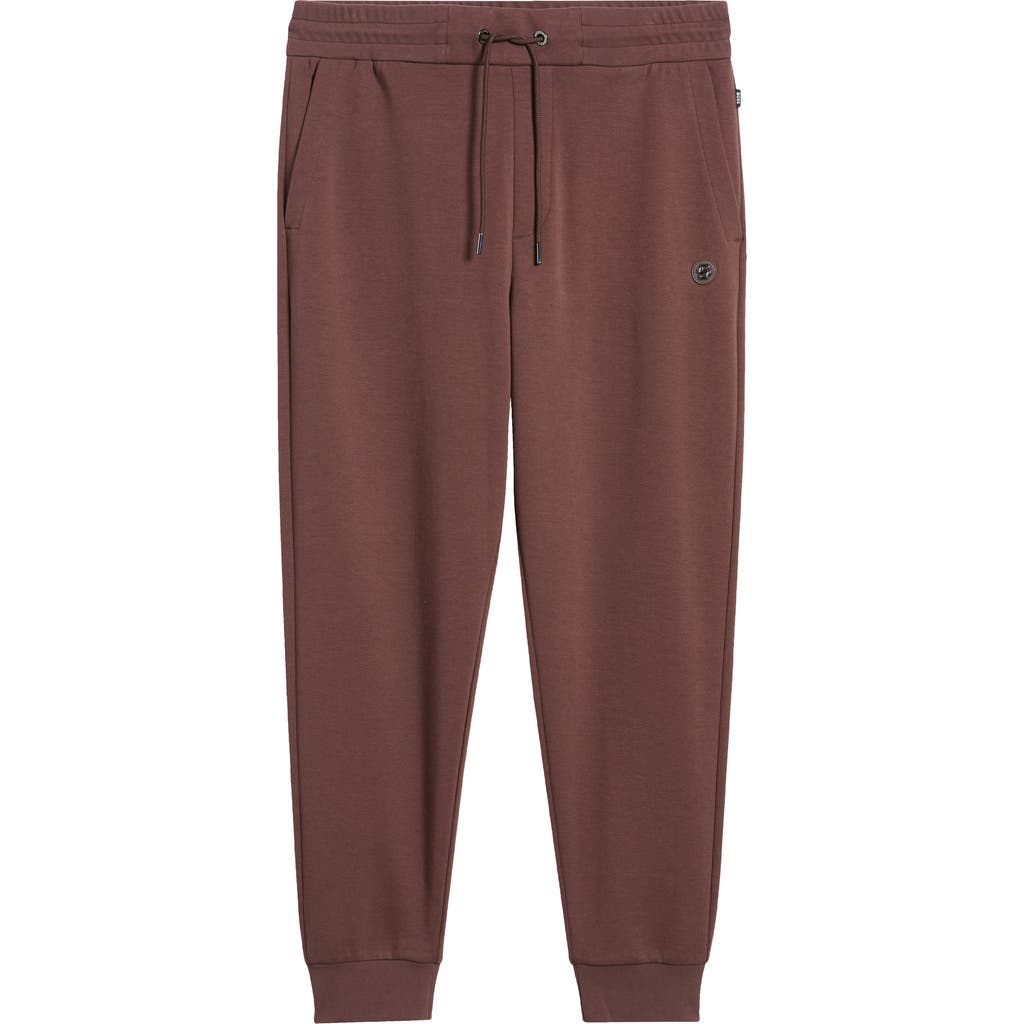Shop Hugo Boss Boss Locsin Cotton Blend Joggers In Burgundy