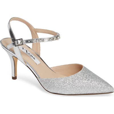 Nina Tonya Pointy Toe Pump, Metallic