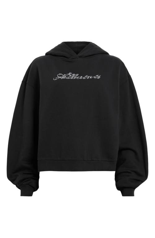 Shop Allsaints Pippa Unity Logo Graphic Hoodie In Black