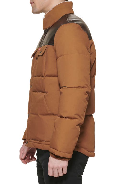 Levi's® Woodsman High Pile Fleece Puffer Jacket In Brown Combo