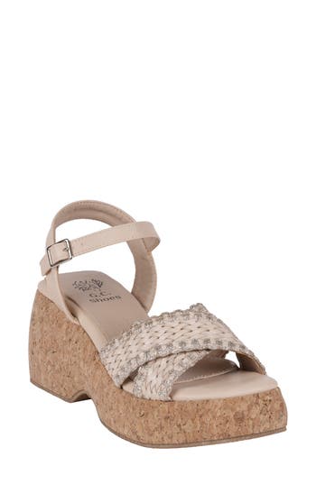 Good Choice New York Lucy Ankle Strap Platform Sandal In Natural