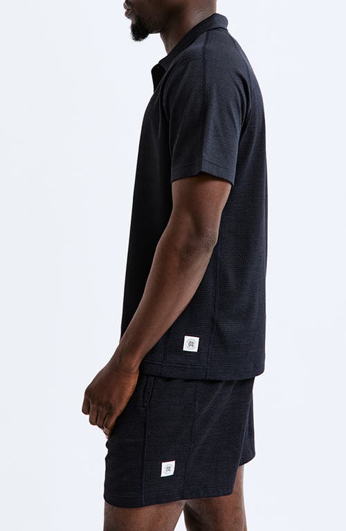 Reigning Champ Solotex® Mesh Tiebreak Polo In Navy