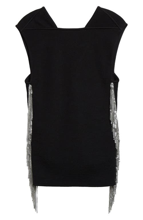 Jil Sander Fringe Embellished Sleeveless Top In Black 001