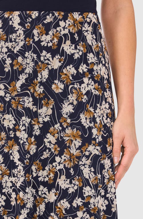 Shop Halogenr Halogen(r) Floral Pull-on Mesh Maxi Skirt In Classic Navy Blue Floral