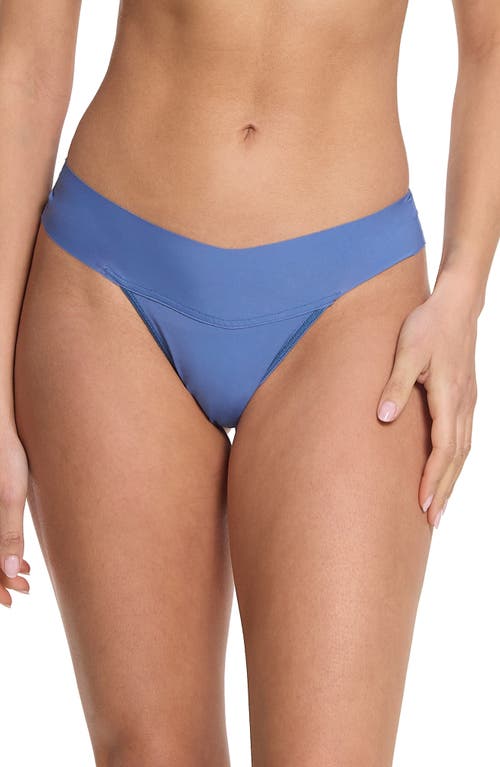 Shop Hanky Panky Breathe Natural Thong In Rainy Day Blue