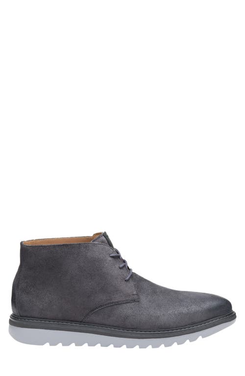 Shop Johnston & Murphy Braydon Chukka Boot In Charcoal Waxed Suede