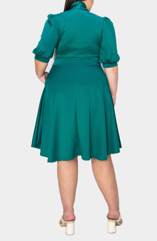 L I V D Carina Donna Fit & Flare Midi Dress In Emerald