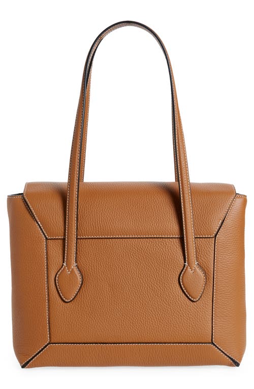 Shop Strathberry Mosaic Leather Tote In Tan/vanilla