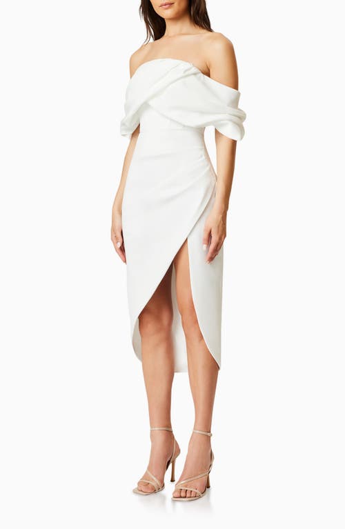 Shop Elliatt March Off The Shoulder Cocktail Sheath Dress In White