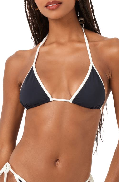 Shop L*space Lspace Triangle Bikini Top In Black/cream