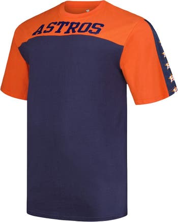 PROFILE Men's Profile Orange/Navy Houston Astros Big & Tall Yoke Knit  T-Shirt