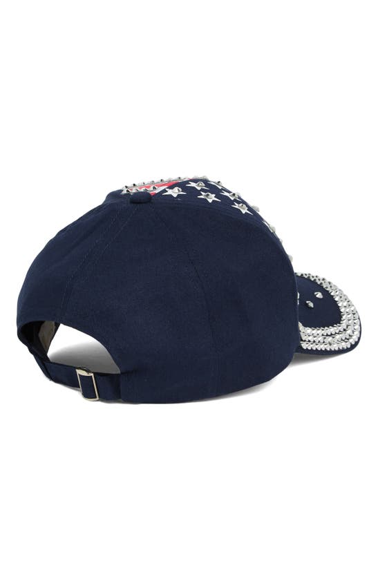 Shop Collection Xiix Bling Stars & Stripes Baseball Cap In Navy