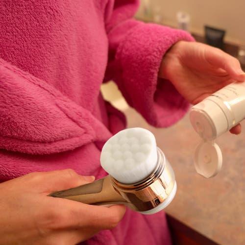 Pursonic Dual Sided Facial Cleansing Brush In Rose Gold