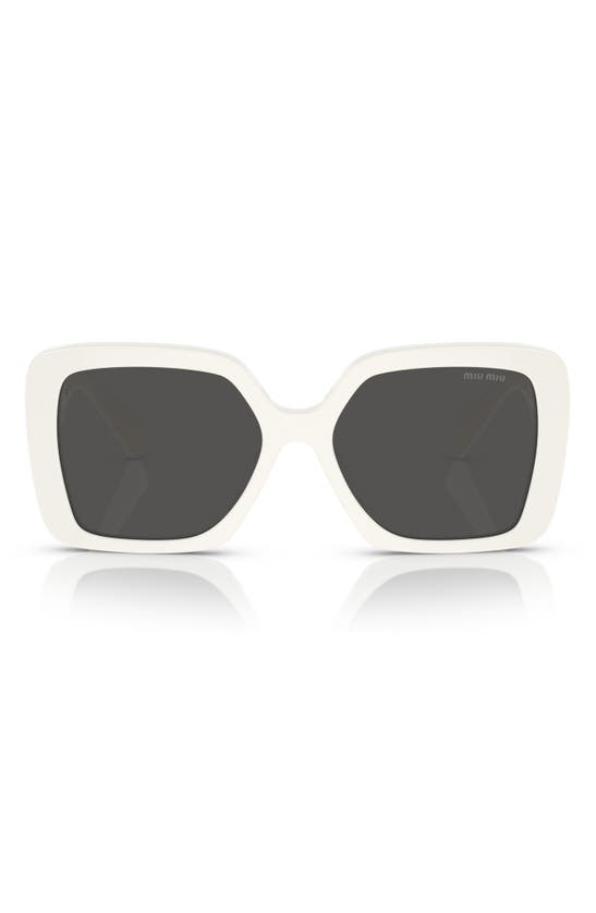 Miu Miu Logo Acetate Square Sunglasses In White
