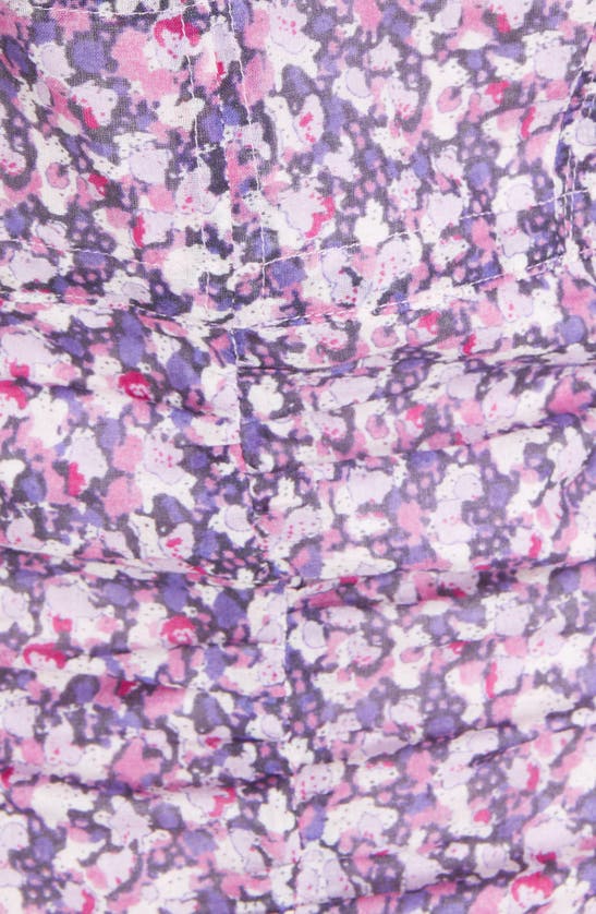 Isabel Marant Étoile Lecia Floral Print One-shoulder Cotton Minidress In Violet