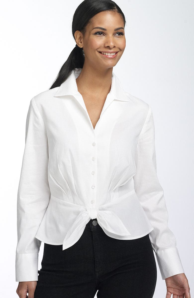 Jones New York Signature Tie Front Shirt | Nordstrom