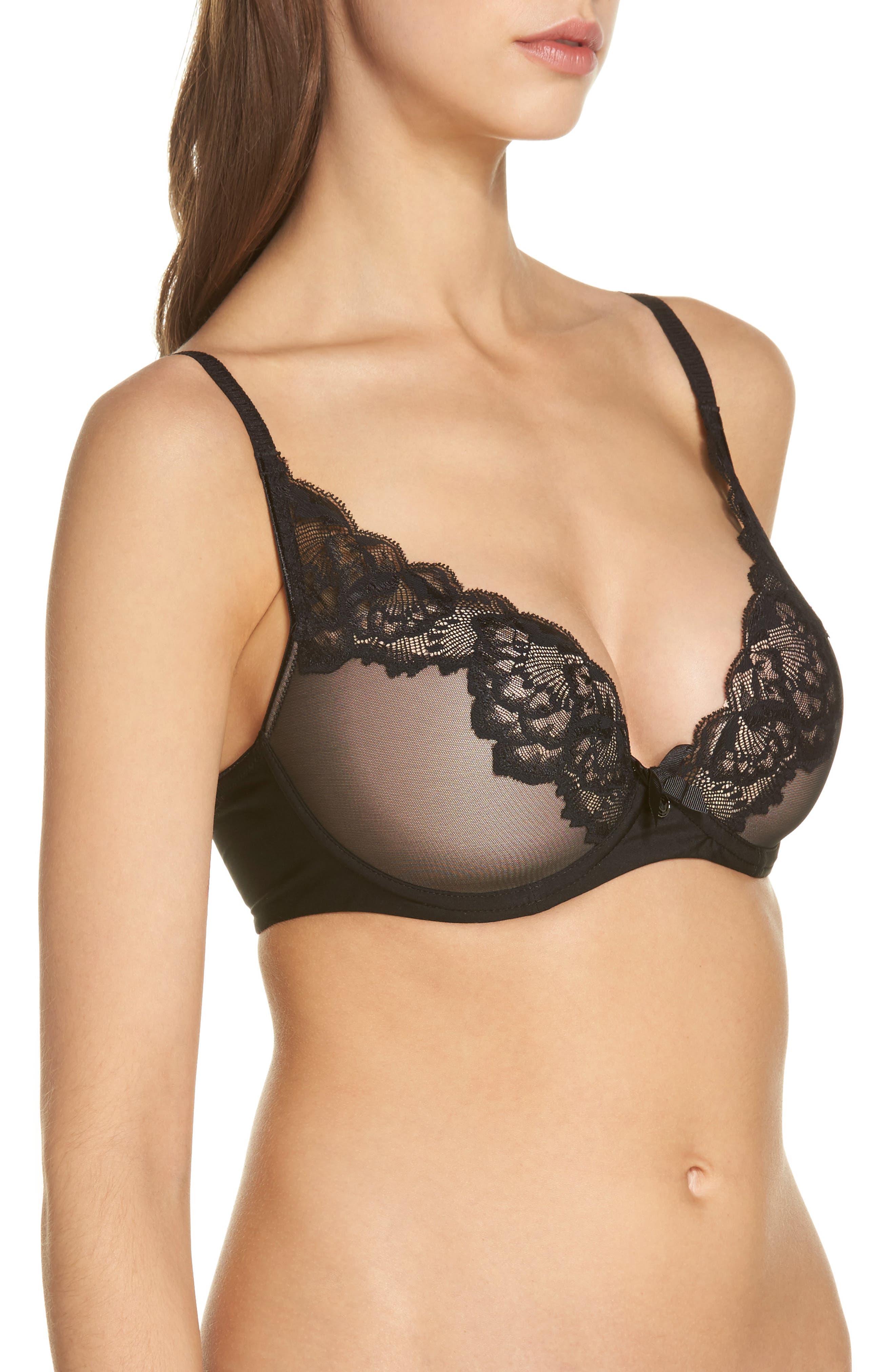 Details about   Chantelle Women's Orangerie Lace Plunge Bra Black Size 32DD 