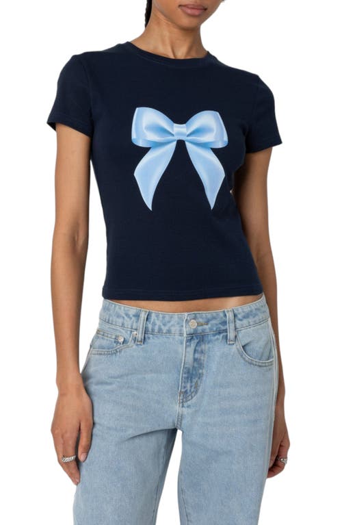 EDIKTED Tied Up Graphic T-Shirt Navy at Nordstrom,