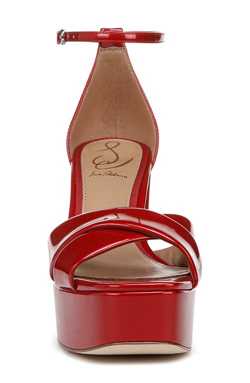 Shop Sam Edelman Jullian Ankle Strap Platform Sandal In Passion Red