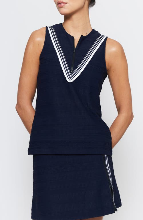 L'ETOILE SPORT ZIP FRONT TANK in Navy 