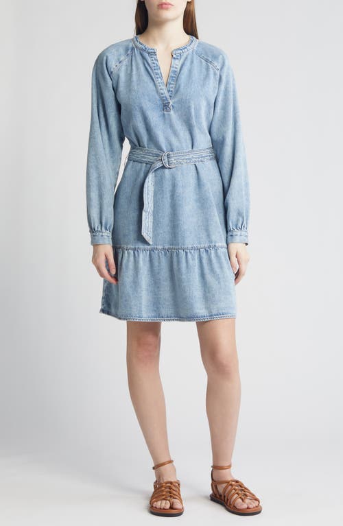 Rails Lila Long Sleeve Belted Denim Dress Faded Indigo at Nordstrom,