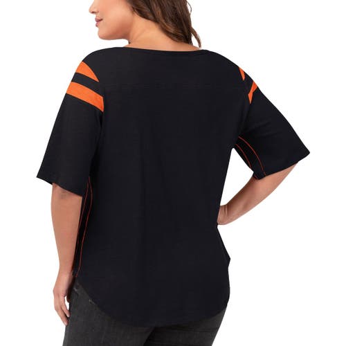 G-iii 4her By Carl Banks Black Cincinnati Bengals Plus Size Linebacker T-shirt In Black